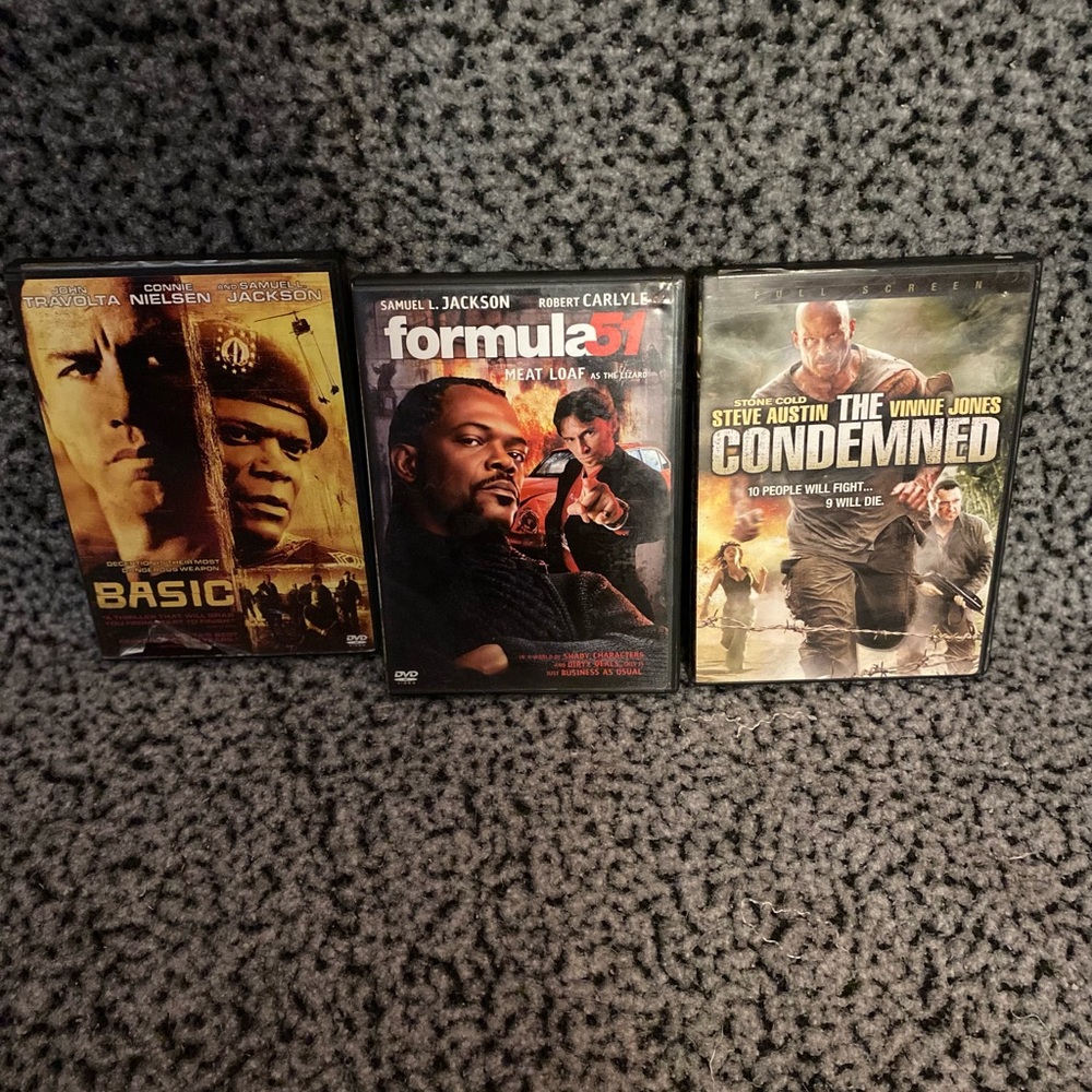 Assorted Movie DVD Bundle - Basic / Formula 51 / The Condemned - Black